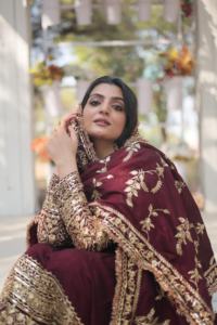 Luxury <b>Red</b> Fully Stitched Modern Salwar Kameez Indian Style Traditional Heavy Vichitra Shimmer Quick Dry All Seasons Ready Wear - Product Image 6