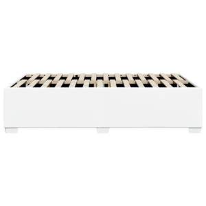 Cadre de lit double en bois de pin massif, revêtu de simili cuir blanc, produit rembourré en contreplaqué - Product Image 5