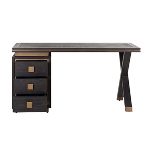 Table console moderne en bois massif écologique et durable, plateau en bois, base en bois de manguier nervuré, fabrication artisanale, montage facile, salon, hôtel, villa - Product Image 2