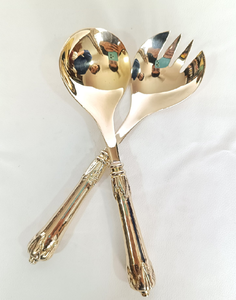 Cuillère à salade en laiton et cuillère à salade design à manche élégant en acier inoxydable – Meilleur prix - Product Image 2