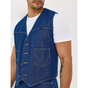 Chaleco de Trabajo Casual de Primavera para Hombre, Resistente al Viento, de Mezclilla de Algodón Grueso, Estilo Vaquero Occidental, Chaqueta sin Mangas para Exteriores, Duradera, de Fábrica OEM - Product Image 3