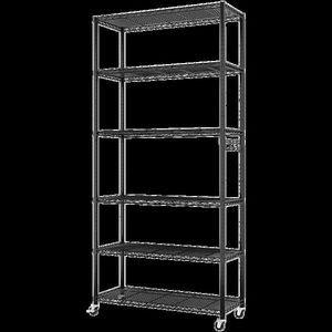 Carrello da Cucina FCH 2 con Ruote in Gomma, Piedini Regolabili M8, Espositore a Sei Livelli Segmentato, Spaziatura Livelli Regolabile Liberamente - Product Image 6