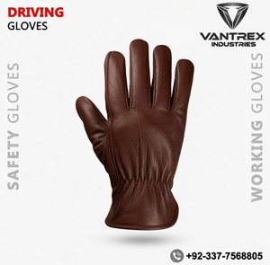 Gants de conduite en cuir marron, non doublés, thermiques, longueur poignet, style uni, pour usage extérieur - Product Image 5