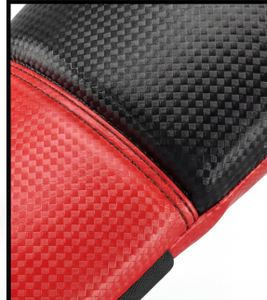 Gants de boxe à motif fibre de carbone, à pouce ouvert, rouge et noir, pour entraînement sur sac de frappe, équipement de frappe - Product Image 4