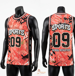 Camiseta de baloncesto estilo streetwear, deportiva, de secado rápido, cómoda, 100% algodón, para hombre, corte holgado, estampada - Product Image 2