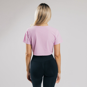 Custom Eco-Friendly Slim Fit White Cropped Ladies T-Shirt O-Neck Summer Cotton Fitted <b>Top</b> Hip Hop Women's Screen Print Flannel - Product Image 3