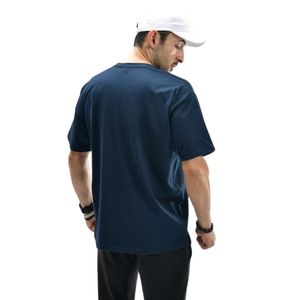 <b>Navy</b> <b>Blue</b> <b>Men</b> Oversized Short Sleeve T <b>Shirt</b> Crew Neck Loose Fit Padel Tennis Sports Training Casual Lightweight Performance - Product Image 4