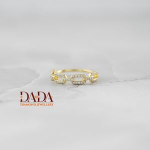 Elegant Lab Grown Diamond Link Chain <b>Ring</b> for Women Open Oval Chain Design Modern <b>Statement</b> Fashion Jewelry Everyday - Product Image 4