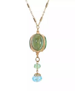 Collana con Pendente Girevole Color Oro e Goccia d'Acqua |   2028 - Product Image 1