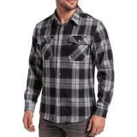 Chemise décontractée pour homme en flanelle épaisse respirante, coupe décontractée, col rabattu, manches longues, 100 % coton, motif tartan anthracite personnalisé