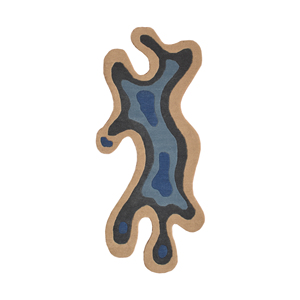 Alfombra Moderna de Lana Hecha a Mano con Diseño Abstracto, Silueta Fluida Inspirada en un Pulpo, Contorno Multinivel Tallado - Product Image 6