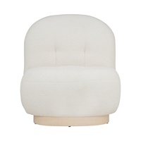 Fauteuil de salon contemporain et moderne en polyester durable, avec pieds en bois massif, pour salon, hôtel et usage domestique