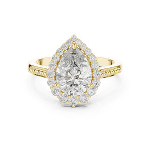 Anillo de Uso Diario para Mujer en Oro Blanco de 14K con Diamantes Cultivados en Laboratorio en Forma Redonda y de Pera |   Diamante Cultivado Nuevo - Product Image 6