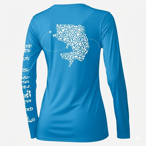 Ropa de Pesca de Poliéster para Mujer, Estampado Digital, Protección Solar UPF 50+, Camisa de Pesca Deportiva Impermeable de Secado Rápido, Logotipo Personalizado - Product Image 1