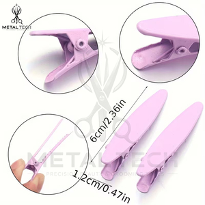Lot de pinces à cheveux ovales en métal lisse de haute qualité pour salon professionnel, barrettes de séparation type bec de canard - Product Image 4