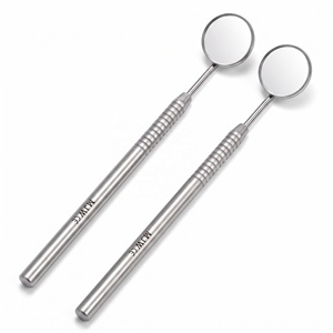 Miroir dentaire avec poignée, 2 pièces, acier inoxydable, taille standard, CE ISO 13485, instrument de diagnostic pour examen buccal - Product Image 1