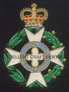 CONQUER Custom Embroidered Patch with Crown Eagle Design Lace <b>Sew</b>-On Fabric Badge Safety <b>Pin</b> for Garment Circular Style - Product Image 5