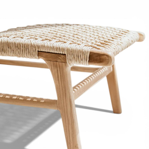 เก้าอี้อาบแดดสไตล์โมเดิร์น โครงไม้สัก พร้อมวัสดุเชือกถัก สำหรับตกแต่งบ้าน - Product Image 6