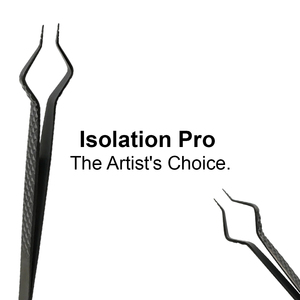 Pince à épiler angulaire Iso Pro en acier inoxydable pour isolation des cils, antistatique, à pointe lisse de précision - Product Image 2