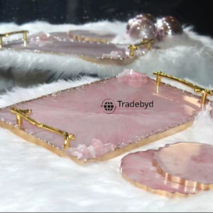 Plateau en résine mobile de qualité supérieure élégant pour servir des collations, des desserts et des boissons, décoration moderne pour la maison Tradebyd - Product Image 1