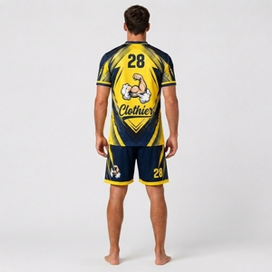 เสื้อและกางเกงกีฬาสำหรับสโมสรฟุตบอล ผลิตจากวัสดุโพลีเอสเตอร์แห้งเร็ว น้ำหนักเบา เหมาะสำหรับการฝึกซ้อมและการแข่งขัน - Product Image 2