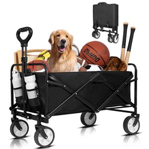 Carrello per vagoni pieghevoli per carichi pesanti di grande capacità per lo Shopping sportivo da spiaggia-carrello da campeggio portatile con facile riporre - Product Image 1