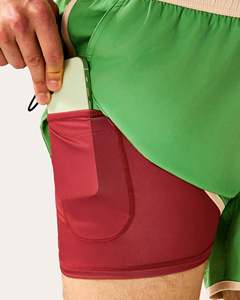 Athletic Men's Custom 2 in 1 <b>Shorts</b> Double Layer <b>Running</b> Workout <b>Shorts</b> <b>With</b> Inner Compression <b>Liner</b> Elastic Waist & Side Pocket - Product Image 2