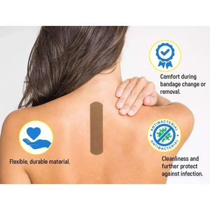 Confezione 2400 bende adesive 1 \ "X 3 \" strisce marrone chiaro Non aderente tampone protezione ferite in plastica Sterile monouso cerotti - Product Image 5