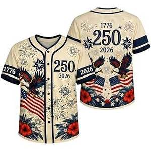 Maillot de football unisexe USA Espagne, col baseball, impression sublimée, polyester respirant, manches courtes, adulte, toutes saisons - Product Image 3