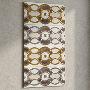 Azulejos de Pared de Cerámica Kajaria Pintados a Mano, Arte Moderno para Decoración del Hogar, Azulejos Decorativos Digitales de Porcelana Atractivos en Dorado y Plateado - Product Image 2