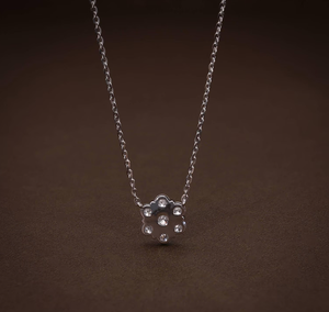 Collar de Plata de Ley 925 con Colgante Curvo de Diamantes Cultivados en Laboratorio con Certificación IGI, con Múltiples Piedras, Estilo Vintage para Mujer - Regalo - Product Image 3