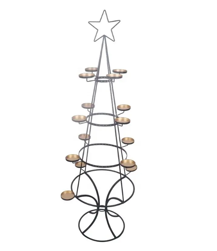 CHRISTMAS TREE HOME DECORATIVE IRON TEA LIGHT METAL CANDLE STAND FESTIVAL HOME DECORATION CANDLE STAND