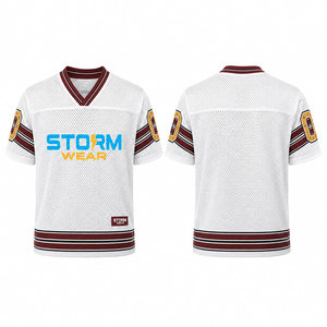 Camiseta de Fútbol Americano de Malla de Manga Corta con Número y Logotipo, Camisetas para Práctica y Juego, Protección UV, Transpirable, para Fanáticos, 2026 - Product Image 1