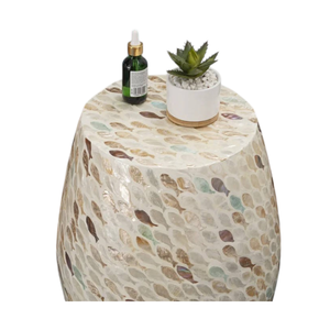 Modern Luxury Mother of Pearl Side <b>Stool</b> for Residential and Commercial Use - Product Image 2