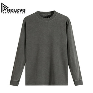 Oversized Men's Black Acid Wash Short Sleeve <b>Shirt</b> Heavyweight Streetwear Premium <b>100</b>% <b>Polyester</b> Knitted Anti-Pilling Custom - Product Image 1