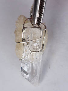 แหวนเซเลไนต์คริสตัลสีขาวดิบทำมือ ปรับขนาดได้ หุ้มด้วยลวดเงิน เครื่องประดับพลอยบำบัด - Product Image 3