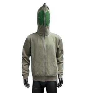 Oversized 320gsm Polyester/Cotton <b>Full</b> <b>Zip</b>-<b>up</b> <b>Hoodie</b> for Men Embroidered Customizable Design for Winter Low MOQ - Product Image 3