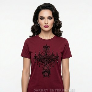 Camiseta Gráfica Gótica Personalizada para Mujer, Camiseta de Algodón con Estampado de Luna Sangrienta, Top Femenino Estético Grunge, Ropa Punk Vintage para Mujer - Product Image 4