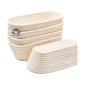 AVAILABLE High Quality Natural Rattan Banneton <b>Bread</b> Proofing <b>Basket</b> with Removable Linen Liner - Product Image 1