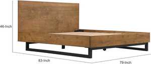 TNT Traditional Solid Oak Wood <b>Double</b> <b>Platform</b> <b>Bed</b> Frame Durable Metal Base Espresso Finish Multi-Color Options Non-Foldable - Product Image 2