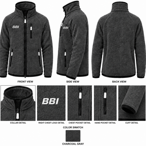 Chaqueta Unisex de Forro Polar Sherpa Color Bronceado, Cierre Completo, Cuello Alto, Abrigo Polar Cálido, Reversible, Ecológico, Casual - Product Image 3