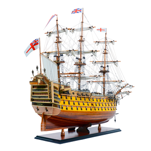 เรือจำลอง HMS Victory ทำจากไม้ซีดาร์ งานแฮนด์เมด ทาสีลายเรือแบบกองทัพเรือ ประกอบเสร็จพร้อมโชว์ ใช้เป็นของขวัญ ผลิตในเวียดนาม OMH T101 น้ำหนัก 7 กก. - Product Image 3