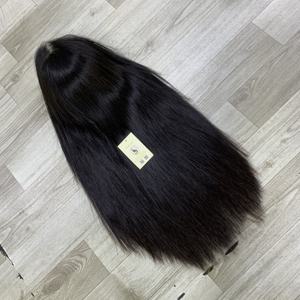 Pelucas de Cabello Humano Vietnamita Liso Natural y Negro de Alta Calidad con Cutículas Alineadas, Peluca Frontal de Encaje Suizo 5x5 HD - Product Image 5