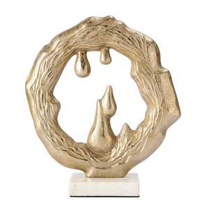 Nueva Escultura Decorativa de Aluminio Dorado para el Hogar, Figura Artística Hecha a Mano, Ecológica y Moderna para Decoración de Mesa de Salón - Product Image 4