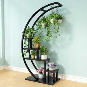 Support de plantes circulaire moderne en bois avec crochets suspendus pour plantes vertes et fleurs d'intérieur, design minimaliste, décoration intérieure - Product Image 2