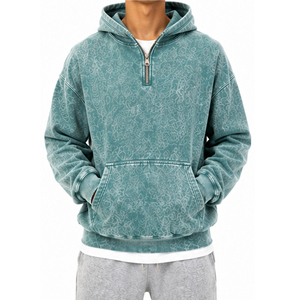 Sweat-shirt vintage personnalisé à col zippé, unisexe, coupe oversize, style streetwear, broderie personnalisée, fournisseur de vêtements - Product Image 6