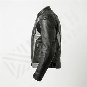 Veste de moto en cuir véritable professionnelle pour l'hiver, design personnalisé, haute qualité, imperméable, coupe-vent, manches longues - Product Image 3