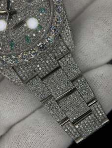 นาฬิกาเพชร Ice Look Jewelry รุ่น Unisex ขนาด 41 มม. ตัวเรือนสแตนเลส กระจกแซฟไฟร์ ระบบอนาล็อก เครื่องกล หรูหรา แฟชั่น ประดับด้วยโมอิสซาไนต์ - Product Image 3
