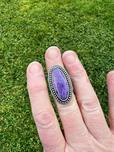 Bague en argent sterling 925 faite à la main avec des pierres précieuses Purpurite bijoux de style de fiançailles classique solide pour elle cadeau parfait pour les bagues de femmes - Product Image 4