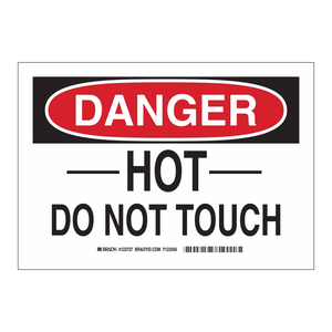 Panneau d'avertissement réfléchissant « Danger, Chaud, Ne Pas Toucher » pour la sécurité industrielle et en laboratoire - Product Image 2